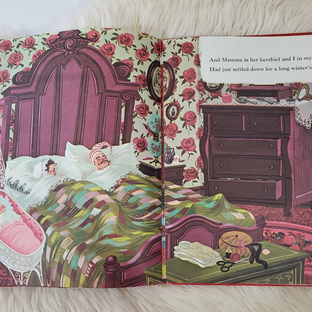 VTG 1960 NIGHT BEFORE CHRISTMAS Whitman Giant Tell a Tale Book Clement C Moore - Picture 9 of 16